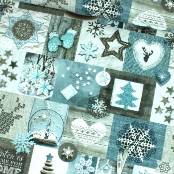 Winterlicher Patchwork Stoff